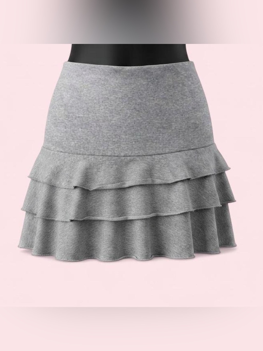 Rue21 Light Gray Ruffle Hem Mini Skirt